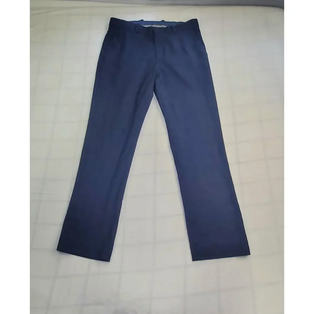 Perry Ellis Size 32x29 Portfolio Modern Fit Washable Stretch Dress Blue Ca13